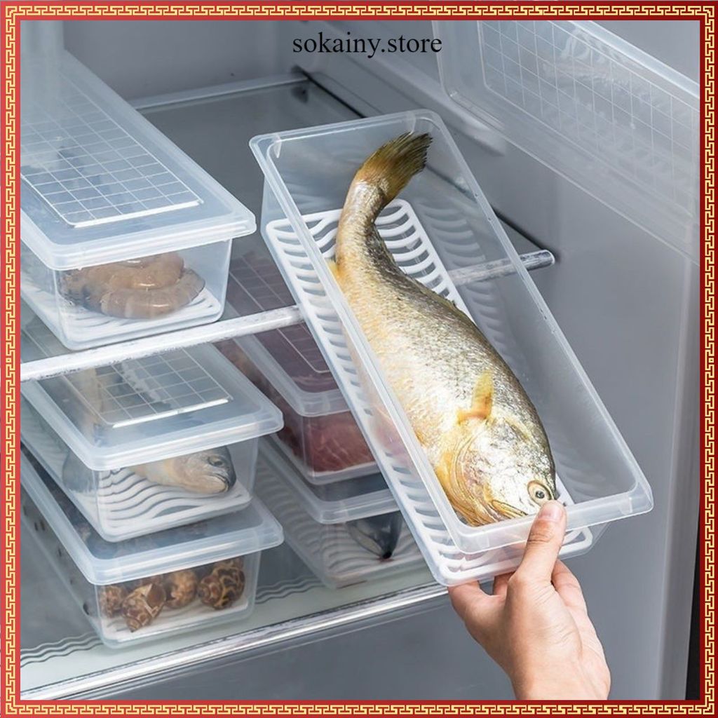(COMBO 10) HỘP BẢO QUẢN THỊT CÁ CÓ KHAY RÁO NƯỚC - Nhựa Việt Nhật, Dùng Cho Tủ Lạnh