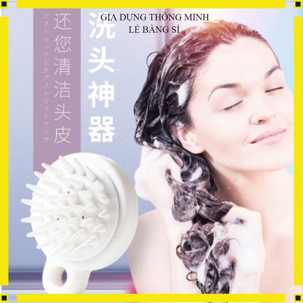 (COMBO 5) LƯỢC MASSAGE DA ĐẦU SILICON MỀM MẠI - Dụng Cụ Gội Đầu, Làm Sạch Da Đầu