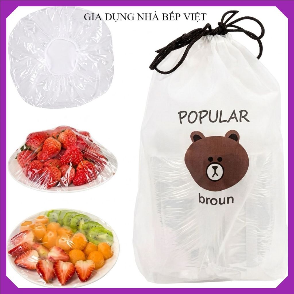 (COMBO 5) MÀNG BỌC THỰC PHẨM PE 100 CÁI, TÚI BỌC ĐỒ ĂN ĐA NĂNG, CHỐNG BỤI, Bọc Rau Củ Bát Đĩa Tiện Ích