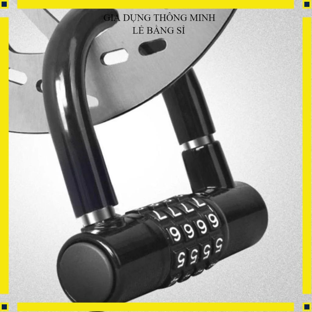 Ổ KHÓA MẬT MÃ 4 SỐ CHỮ U AN TOÀN - Khóa Chống Cắt, Đổi Mã Tiện Lợi