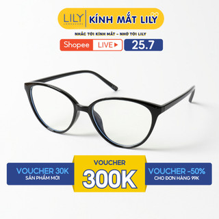 Gọng kính mắt mèo nam nữ LILYEYEWEAR chất liệu nhựa cao cấp chắc chắn, kiểu dáng hiện đại màu sắc thời trang 72130