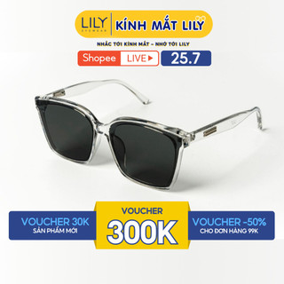 Kính mát mắt vuông nam nữ LILYEYEWEAR chất liệu nhựa, mắt kính chống UV400 kiểu dáng và màu sắc hiện đại KC23390