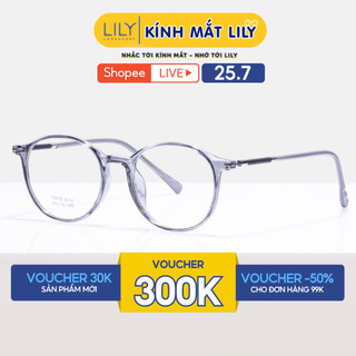 Gọng kính tròn nam nữ LILYEYEWEAR chất liệu nhựa cao cấp chắc chắn, kiểu dáng hiện đại màu sắc thời trang 8151