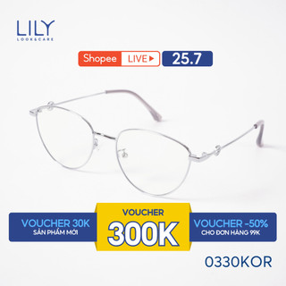 Gọng kính mắt mèo nam nữ LILYEYEWEAR chất liệu kim loại cao cấp chắc chắn, kiểu dáng hiện đại màu sắc thời trang 0330KOR
