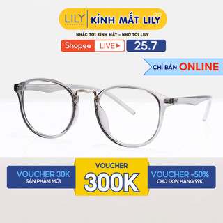 Gọng kính tròn nam nữ chất liệu nhựa dẻo phụ kiện thời trang Lilyeyewear 22309 nhiều màu