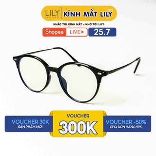 Gọng kính tròn LILYEYEWEAR chất liệu nhựa cao cấp chắc chắn màu sắc và kiểu dáng thời trang 3014KOR