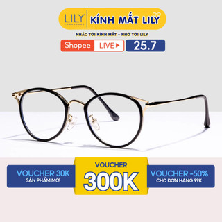 Gọng kính nam nữ LILYEYEWEAR chất liệu nhựa kèm càng kim loại cao cấp chắc chắn màu sắc và kiểu dàng thời trang 90029