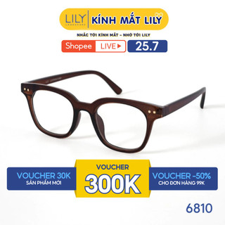 Kính mắt Vuông thời trang nam nữ LILYEYEWEAR chất liệu nhựa cao cấp chắc chắn kiểu dáng hiện đại thanh lịch 6810