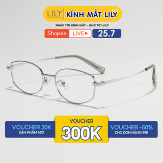 Gọng kính mắt đa giác nam nữ LILYEYEWEAR chất liệu kim loại cao cấp kiểu dáng hiện đại màu sắc thời trang 22202KOR