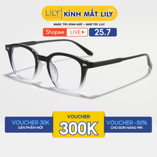 Gọng kính mắt vuông nam nữ LILYEYEWEAR chất liệu nhựa cao cấp chắc chắn kiểu dáng hiện đại màu sắc thời trang 66360KOR