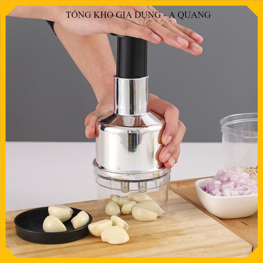 DAO DẬP TỎI ỚT NHÀ BẾP, DỤNG CỤ NGHIỀN HÀNH TỎI THÉP KHÔNG GỈ, Cán Dài Chắc Chắn, Tiết Kiệm Thời Gian