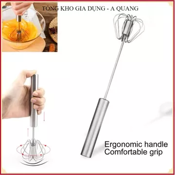 DỤNG CỤ ĐÁNH TRỨNG BÁN TỰ ĐỘNG MINI CẦM TAY INOX 304, CÂY ĐÁNH TRỨNG TỰ ĐỘNG, Đánh Trứng Nhanh, Dụng Cụ Nhà Bếp