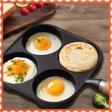 CHẢO CHIÊN TRỨNG, LÀM BÁNH XÈO - Chảo Ngăn Chống Dính 4 Ô Tiện Lợi,Chảo Chống Dính - Chảo Chiên Trứng 4 Ngăn Chống Dính