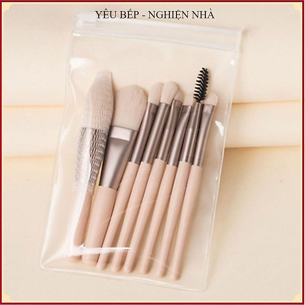(COMBO 2) BỘ CỌ MAKEUP 8 CÂY KÈM TÚI ZIP, SET CỌ TRANG ĐIỂM ĐA NĂNG, Thiết Kế Xinh Xắn, Tiện Lợi Mang Theo