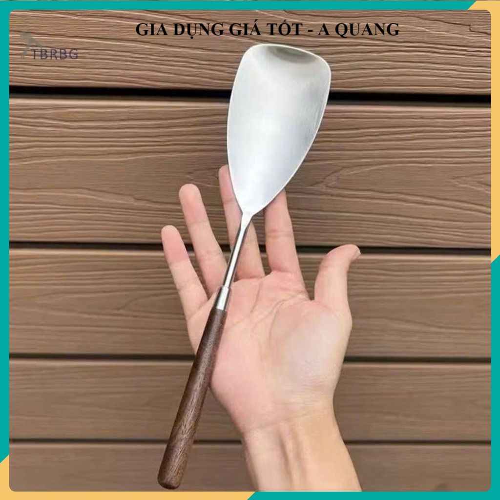 XẺNG RANG CƠM CAO CẤP, MUÔI INOX ĐẢO CƠM, CÁN CẦM ÊM TAY, Đồ Dùng Nhà Bếp Tiện Ích Cho Gia Đình