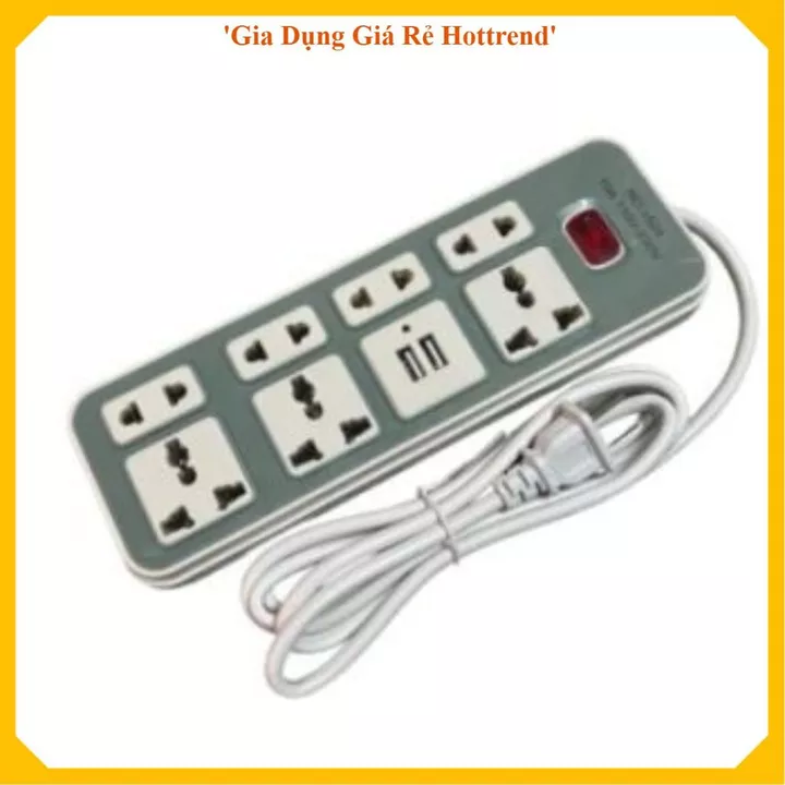 Ổ CẮM ĐIỆN USB ĐA NĂNG CHỐNG GIẬT 2500W 7 CỔNG, Ổ Cắm Điện 7 Ổ Cắm, 2 Cổng USB Tiện Lợi, Có Chốt An Toàn, Thiết Bị Điện