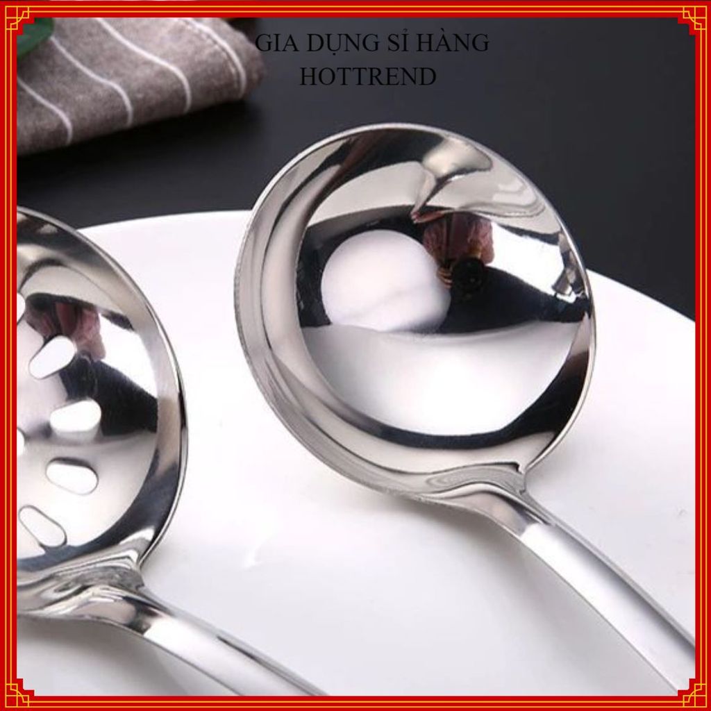 (COMBO 3) MUÔI MÚC CANH INOX CÁN GIẢ GỖ CAO CẤP - Chống Nóng, Chịu Nhiệt, Dụng Cụ Nhà Bếp Tiện Lợi