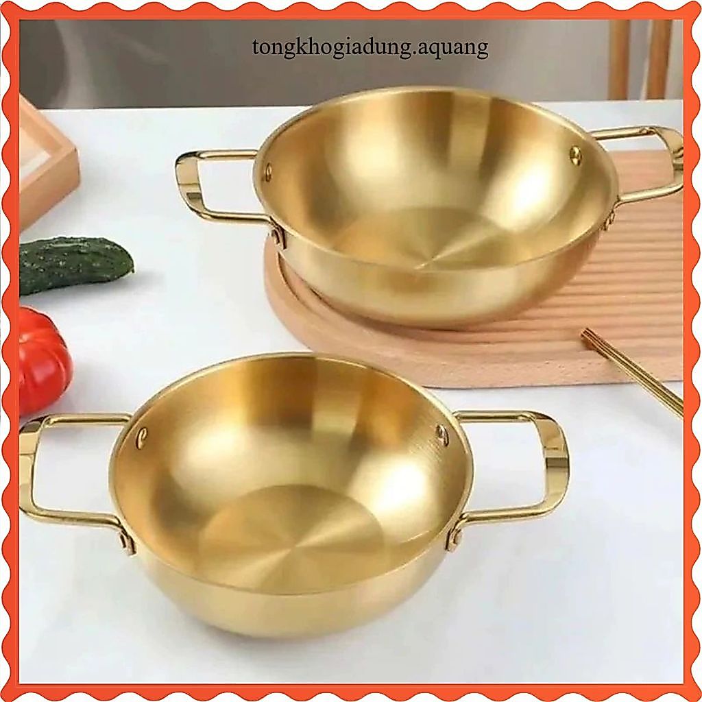 (COMBO 3) CHẢO MINI INOX 19CM CAO CẤP, CHẢO HÀN QUỐC ĐA NĂNG, Nấu Mì Lẩu Soup Tiện Lợi, Bền Đẹp Dễ Vệ Sinh