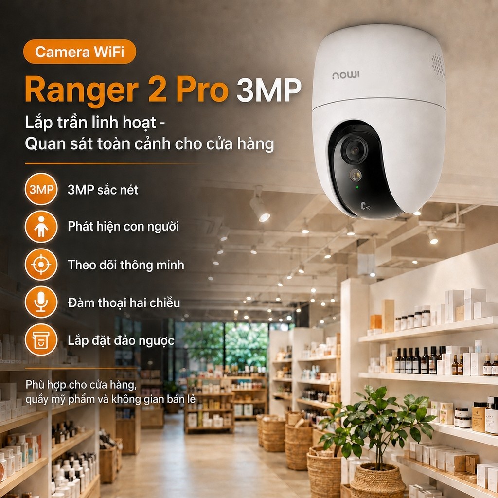 Camera WiFi Ranger 2 Pro 3MP: Quan sát toàn cảnh - Phát hiện con người - Theo dõi thông minh - Đàm thoại hai chiều