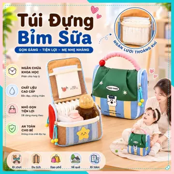 SALE Túi Đựng Bỉm Sữa Đa Năng | Túi Đựng Đồ Mẹ Và Bé Đa Năng, Đựng Bình Sữa, Bỉm, Khăn Ướt, Đồ Sơ Sinh OK
