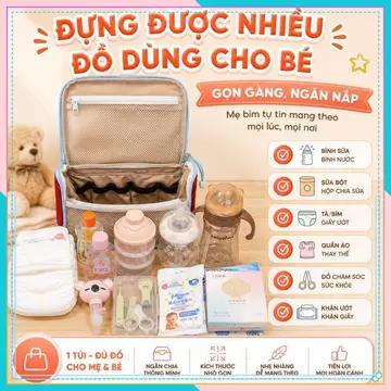 SALE Túi Đựng Bỉm Sữa Mini Đa Năng Chống Thấm Nước | Túi Đựng Bình Sữa, Bỉm, Khăn Ướt, Đồ Sơ Sinh OK