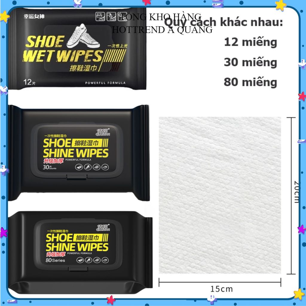 KHĂN ƯỚT VỆ SINH GIÀY SIÊU TỐC - Khăn Lau Giày Siêu Sạch Diệt Khuẩn, Dụng Cụ Tẩy Sạch Giày Cao Cấp