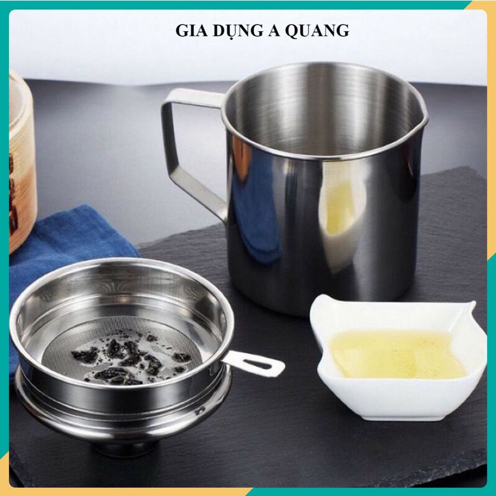 BÌNH LỌC DẦU MỠ NHÀ BẾP INOX 304, CA ĐỰNG DẦU CHIÊN CAO CẤP, Lọc Cặn Hiệu Quả, Bảo Quản Tiện Lợi