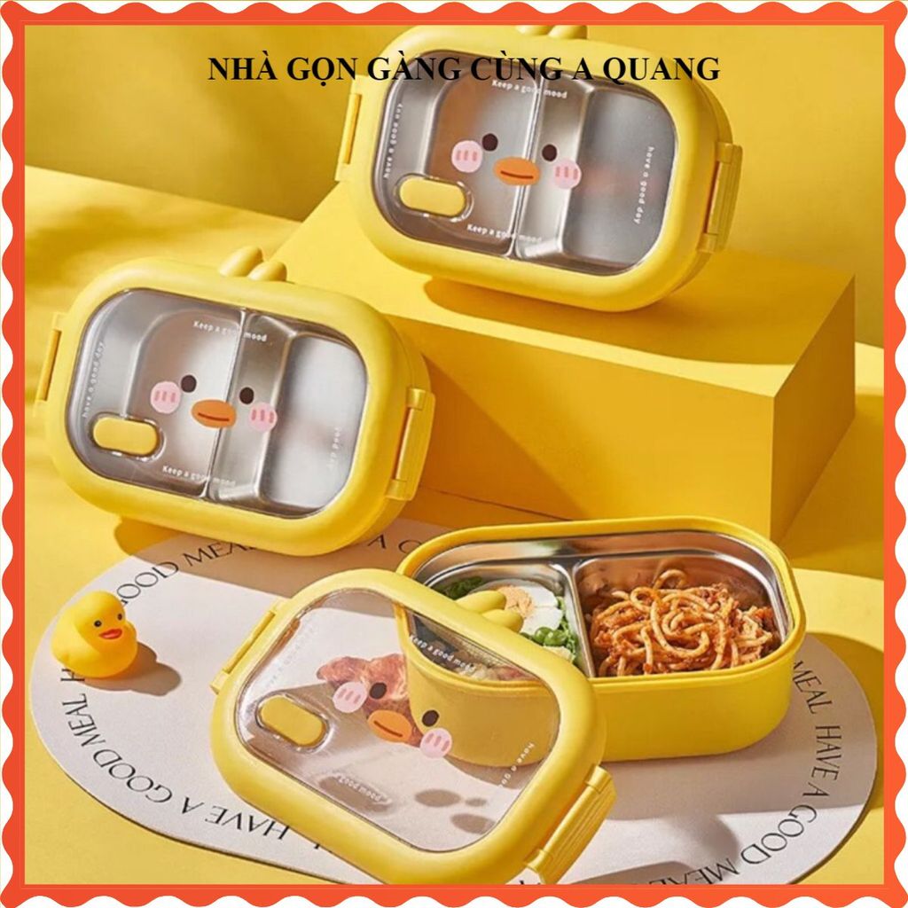 HỘP CƠM 2 NGĂN INOX 304 TIỆN LỢI, HỘP ĐỰNG THỨC ĂN VĂN PHÒNG, Giữ Thực Phẩm Gọn Gàng, Dễ Mang Theo