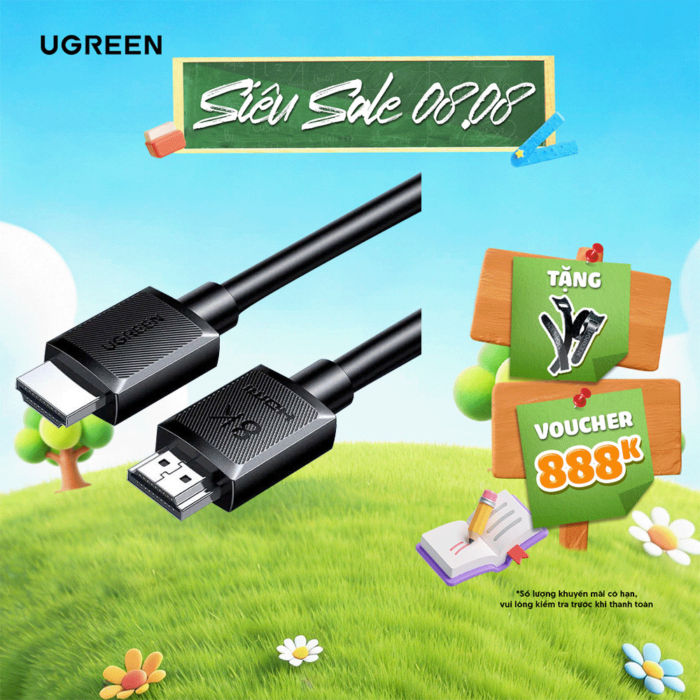 Cáp HDMI 2.1 1M-5M Ugreen HD175 | Hỗ trợ 8K@60Hz 48Gbps | Hỗ trợ HDR eARC | Bảo hành 18 tháng 1 đổi 1 45430