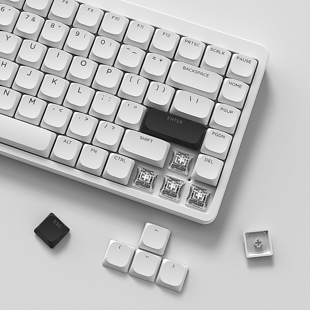 WOMIER 143 keycaps tùy chỉnh cho bàn phím cơ Cherry/Gateron MX, tương thích 60%, 65%, 75% (trắng) | BigBuy360 - bigbuy360.vn