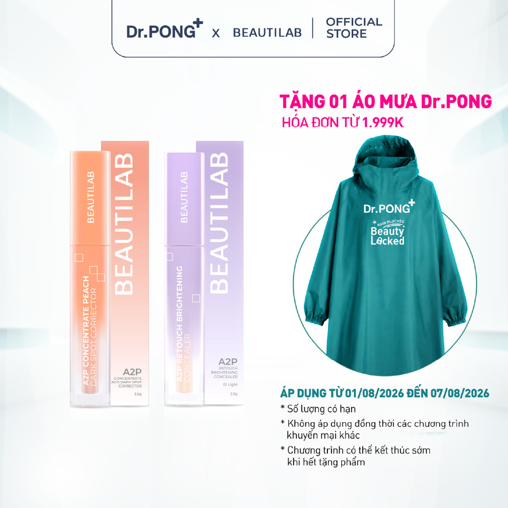 Kem che khuyết điểm & triệt sắc BEAUTILAB A2P Concentrate Peach Dark Spot & Retouch Brightening Concealer 2.5g