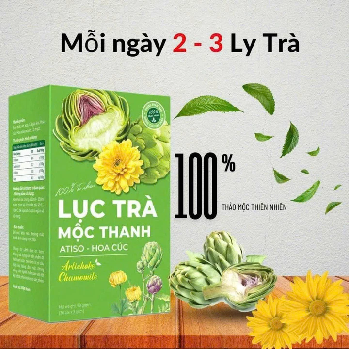 Trà Hoa Atiso Lục Trà Mộc Thanh Hộp 30 Gói Chính Hãng Cao Cấp - Trà Mộc Tâm mát gan bổ thận thanh nhiệt ngủ ngon tốt