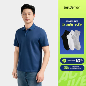 [TẶNG TẤT] Áo Polo Nam Insidemen Regular Fit Xanh Tím Than Phong Cách Trẻ Trung IPS099EDP01