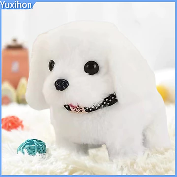 Yuxihon| Đồ chơi cho chó Đồ chơi cho chó điện Đồ chơi cho chó con sang trọng bằng điện dành cho trẻ mới biết đi – Đồ chơi cho chó đi bộ đuôi sủa cho bé Thời gian bú mẹ Giáo dục sớm Bò vui nhộn – dành 