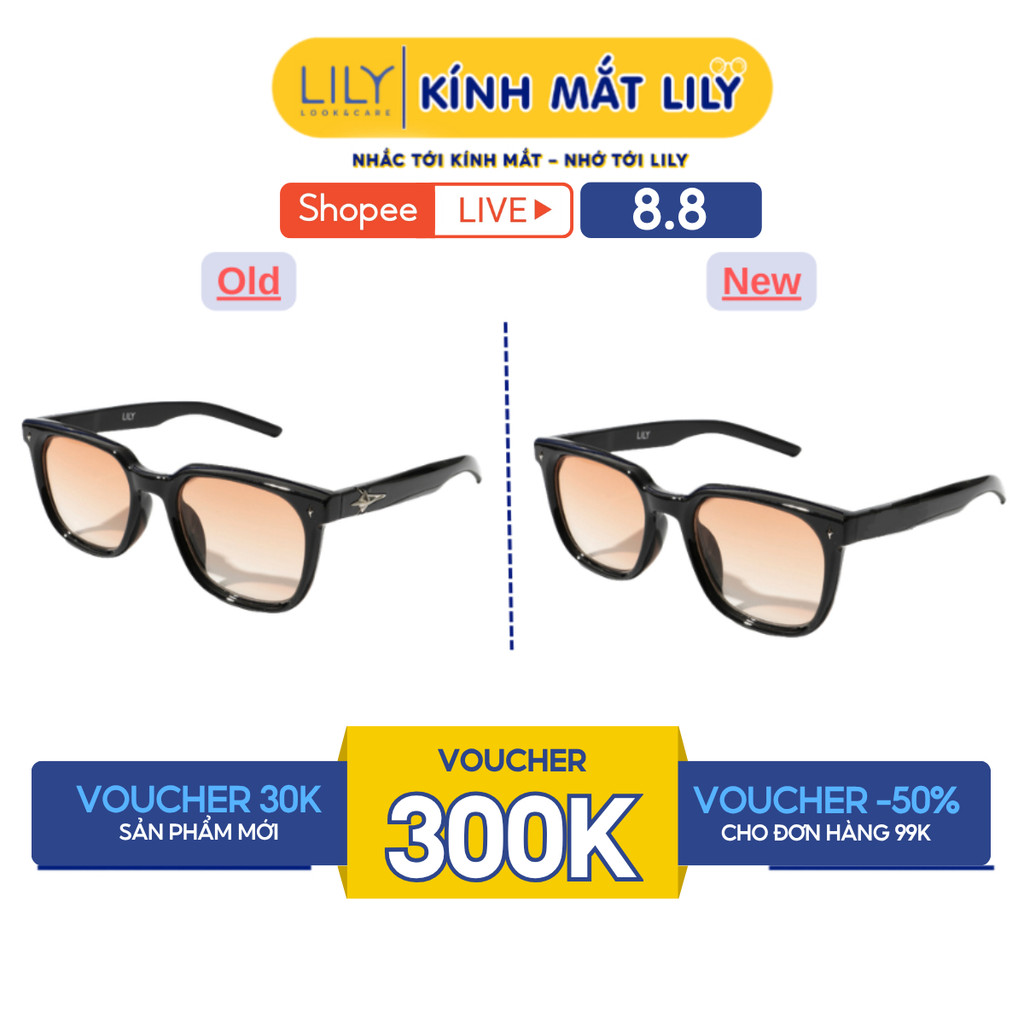Kính mát vuông nam nữ LILYEYEWEAR chống tia UV400 bảo vệ mắt kiểu dáng thời trang KC26