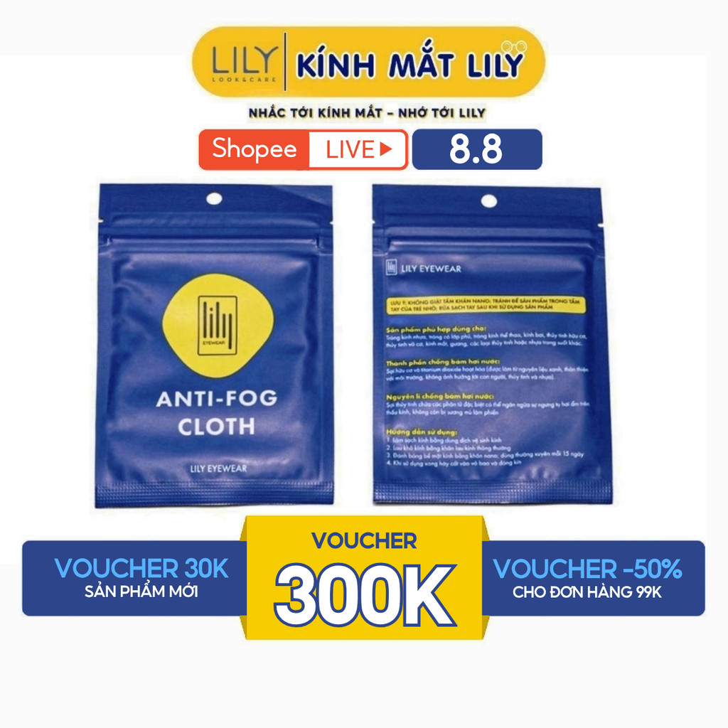 Khăn nano chống sương mờ kính khi đeo khẩu trang Lilyeyewear