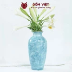 Bình, lọ hoa vân đá nhiều màu sắc cao 30cm, vành miệng chỉ vàng kim - Gốm sứ Bát Tràng - Gốm Việt — ảnh 3