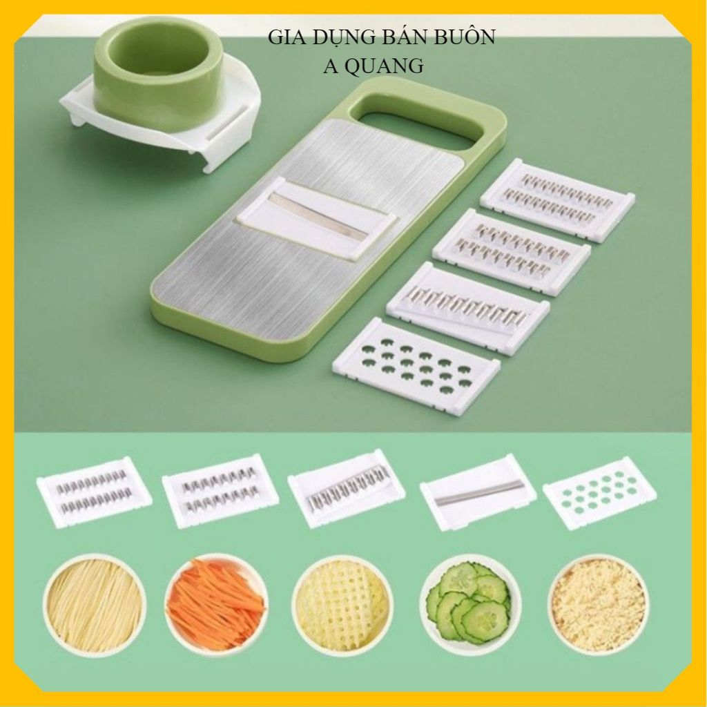 BỘ NẠO RAU CỦ QUẢ 5 LƯỠI DAO ĐA NĂNG - Dụng Cụ Bào Rau Củ Tiện Dụng, Phụ Kiện Nhà Bếp Cao Cấp