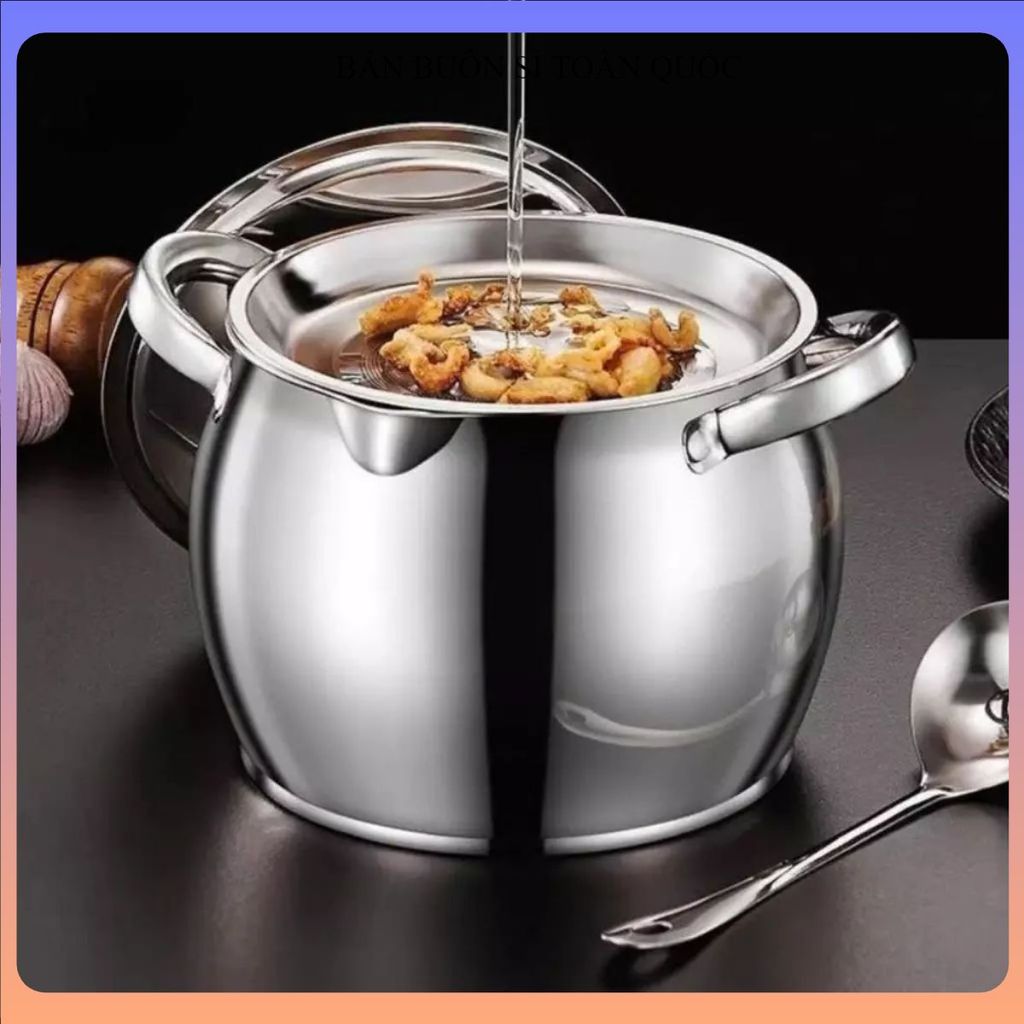 HŨ INOX 304 TRÒN KHÔNG GỈ CÓ NẮP ĐẬY SIZE 1 LÍT - Âu Inox Có Tay Cầm Đựng Thức Ăn, Tích Trữ Dầu Mỡ Đa Năng