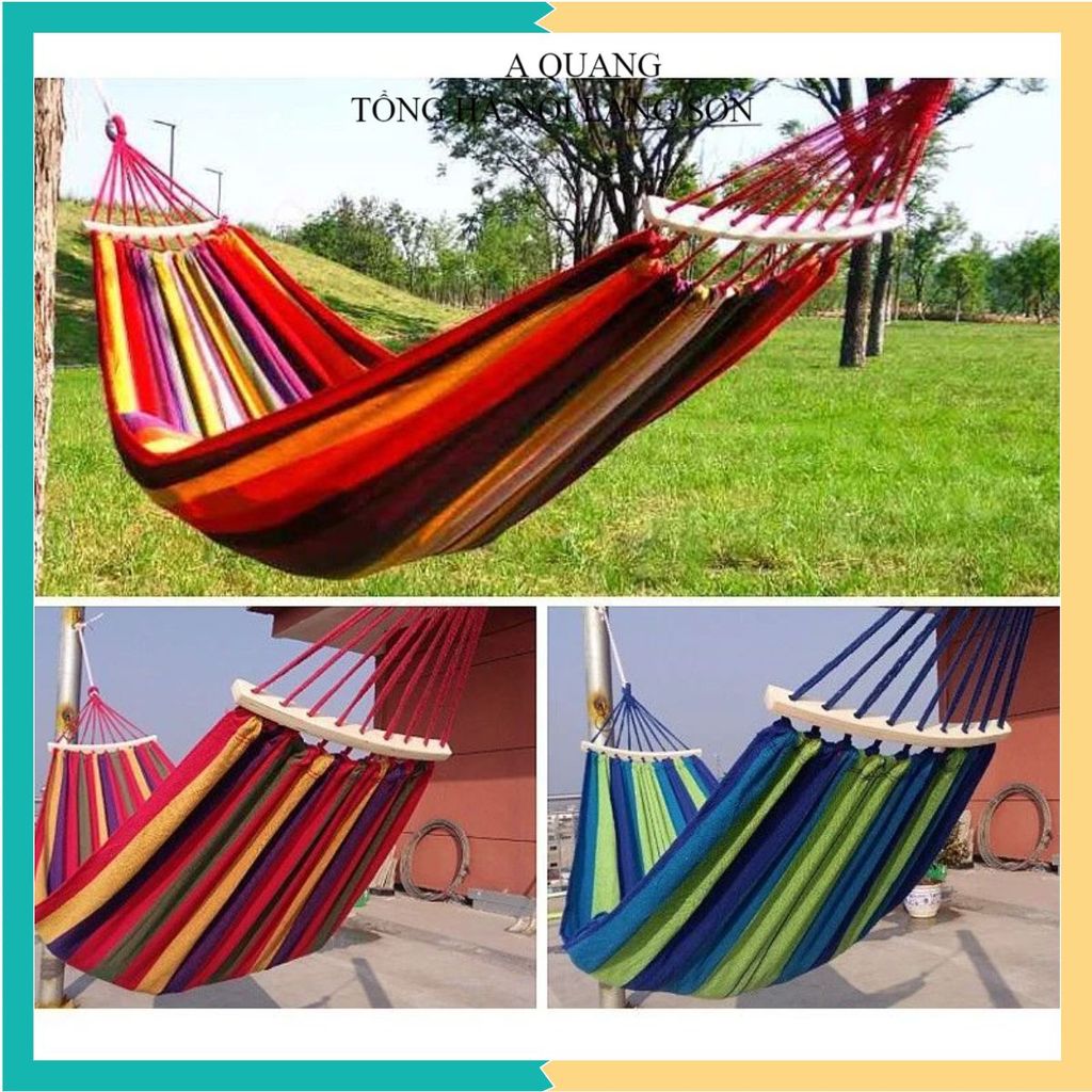 VÕNG DU LỊCH NGOÀI TRỜI DÁNG CẦU VỒNG - Võng Cắm Trại Đi Phượt Chịu Lực Tốt, Phụ Kiện Dã Ngoại Tiện Lợi