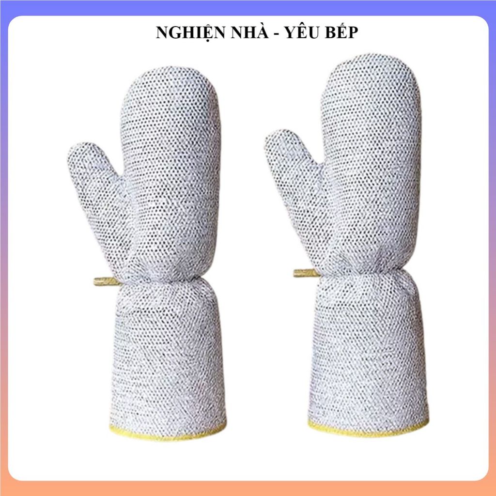 (SET 2) GĂNG TAY RỬA BÁT ĐA NĂNG, GĂNG TAY LƯỚI THÉP CHỐNG NƯỚC, DỤNG CỤ VỆ SINH NHÀ BẾP, Bền Đẹp Chắc Chắn