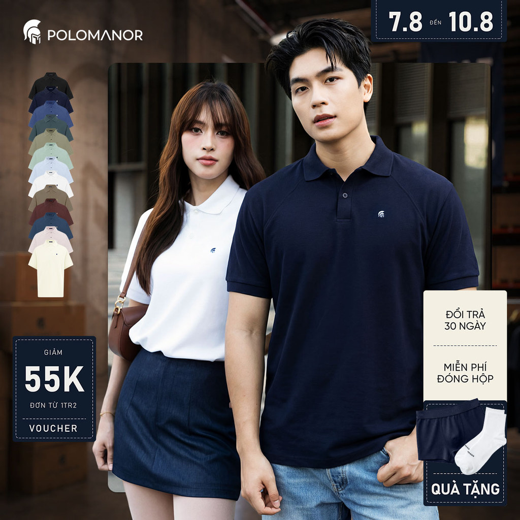 [BEST SELLER] Áo polo nam cao cấp BASIC DIAMOND, POLO QUỐC DÂN vải CVC Diamond, sang trọng – POLOMANOR