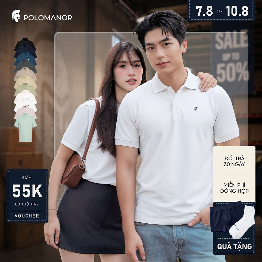 [BEST SELLER] Áo polo nam BASIC SYMBOL, POLO QUỐC DÂN vải cá sấu cotton interlock – POLOMANOR