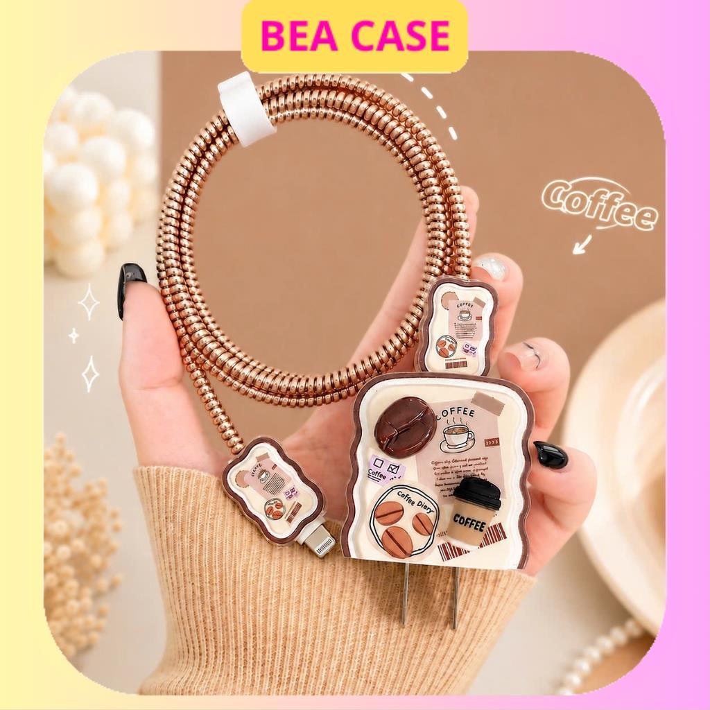 [Kẹo Cafe Dây Ngọc] Bộ phụ kiện bảo vệ củ sạc và cáp sạc cho iphone PD18/20W bằng silicon cao cấp BEACASE