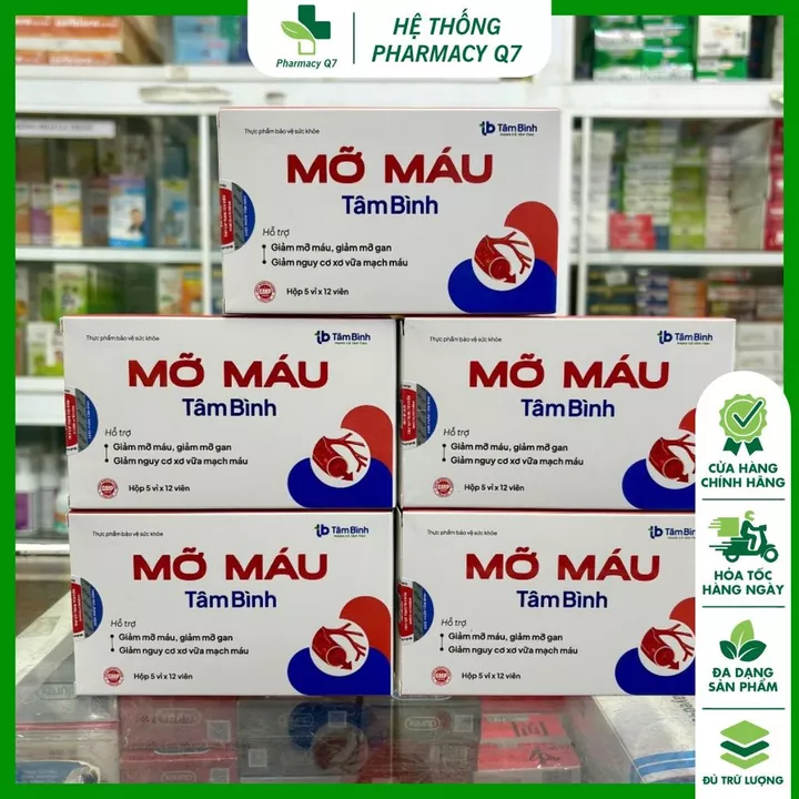 Viên Uống Mỡ Máu Tâm Bình Hỗ Trợ Giảm Mỡ Máu, Giảm Cholesterol 5 Vỉ X 12 Viên