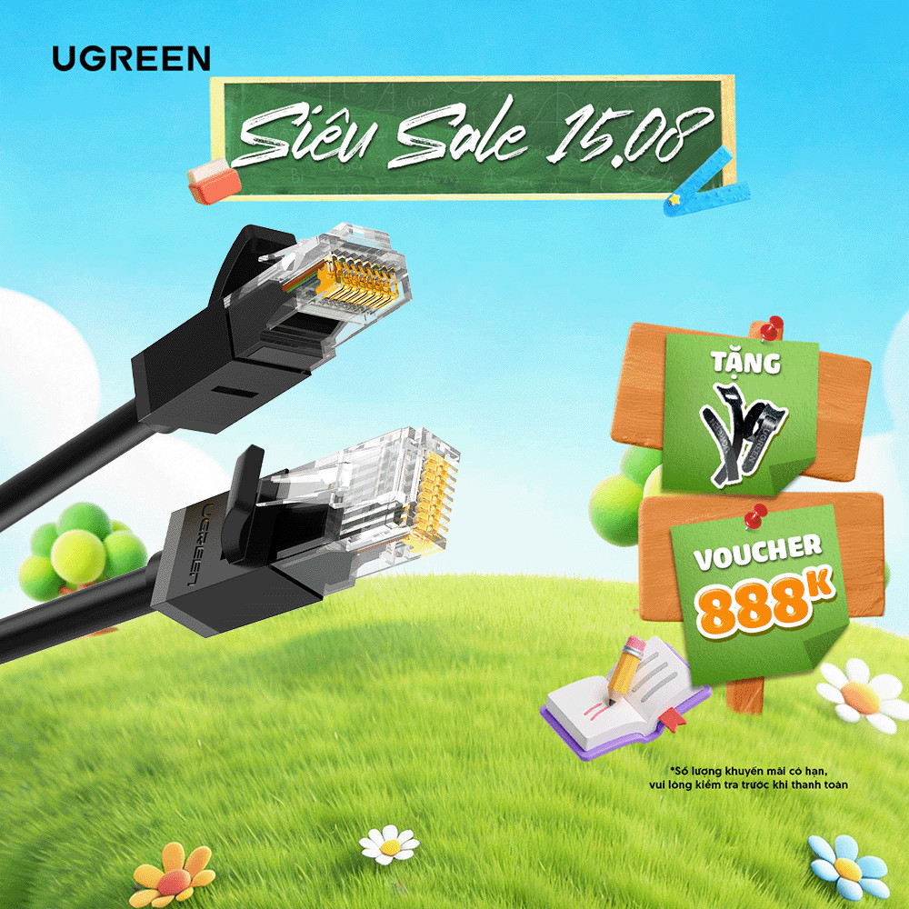 Cáp mạng Cat6 UGREEN NW102 | Lõi 26AWG CCA nhôm mạ đồng sử dụng mạng Ethernet / RJ45 | Bảo hành 18 tháng 1 Đổi 1 - 50173