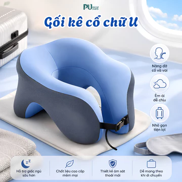 Gối Kê Cổ Chữ U Pulife, Gối Cao Su Non Đi Du Lịch Văn Phòng, Gối Ngủ Công Thái Học Nâng Đỡ Cổ