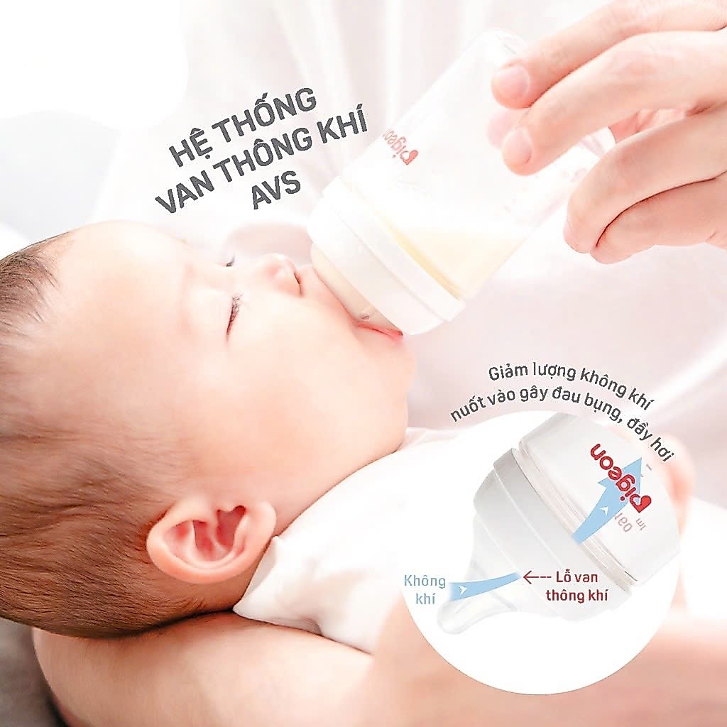 Bình sữa Pigeon Softouch cổ rộng PP Plus cho bé sơ sinh 160ml 240ml 330ml