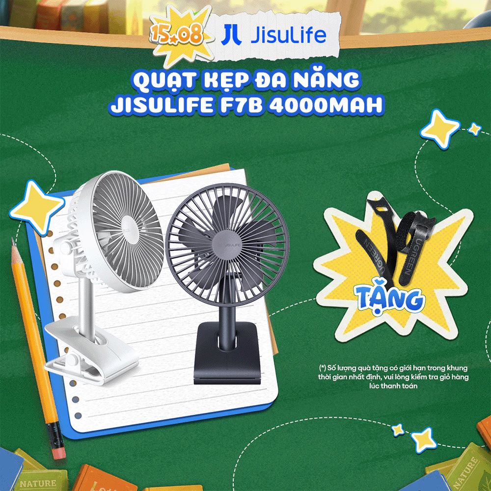 Quạt kẹp Jisulife F7B thiết kế hiện đại