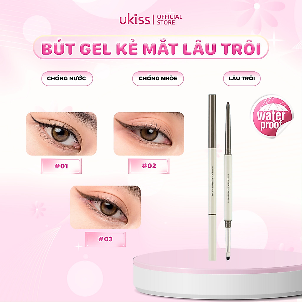 Ukiss Bút Chì Kẻ Mắt Dạng Gel Lâu Trôi Không Thấm Nước Chống Nhòe Dễ Kiểm Soát 60mg